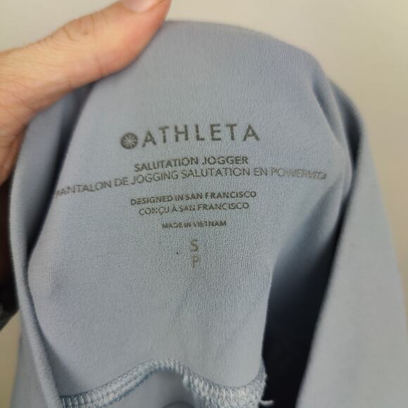 Athleta Salutation‎ Joggers Womens Small Powder Blue Powervita Travel Lounge - Picture 6 of 8